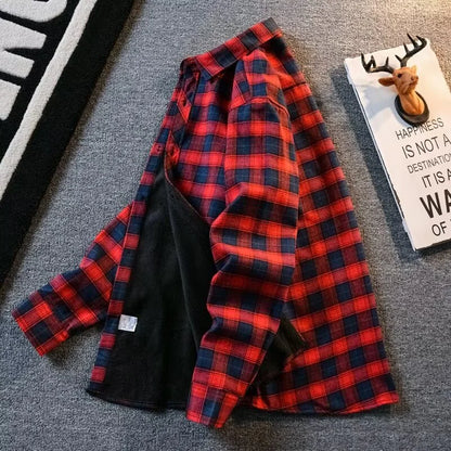 Fleece-Lined Plaid jacket